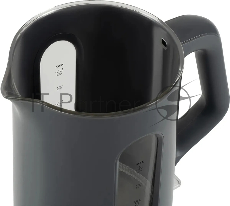 Чайник электрический Hyundai HYK-G4508 1.5л. 1700Вт серый/прозрачный корпус: стекло