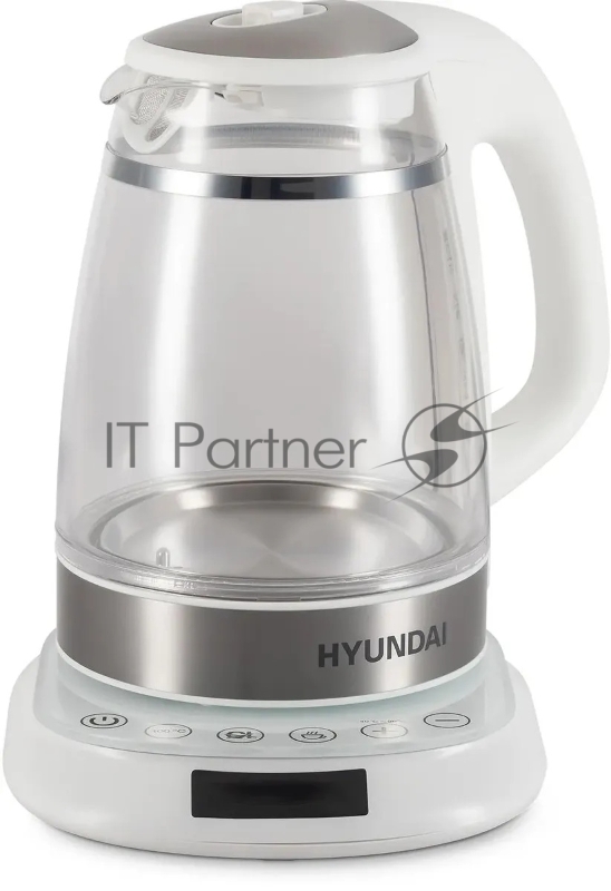 Чайник электрический Hyundai HYK-G5507 1.7л. 2200Вт белый/серебристый корпус: стекло