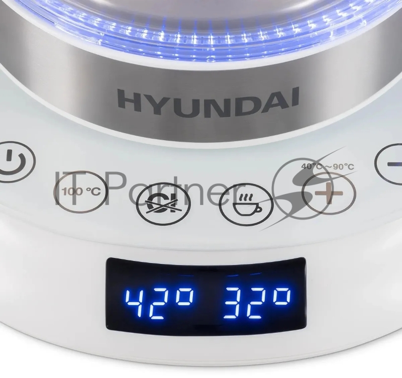 Чайник электрический Hyundai HYK-G5507 1.7л. 2200Вт белый/серебристый корпус: стекло