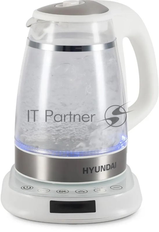 Чайник электрический Hyundai HYK-G5507 1.7л. 2200Вт белый/серебристый корпус: стекло