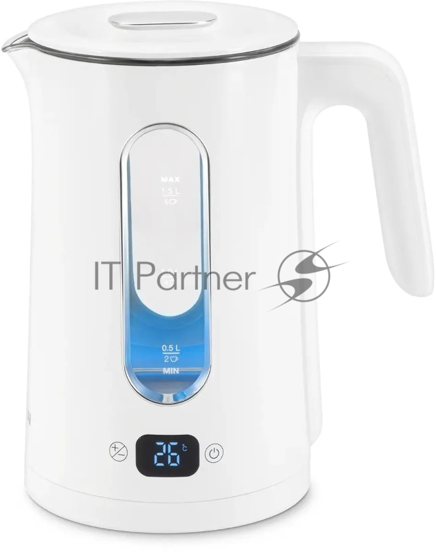 Чайник электрический Hyundai HYK-G5510 1.5л. 2200Вт белый/прозрачный корпус: стекло