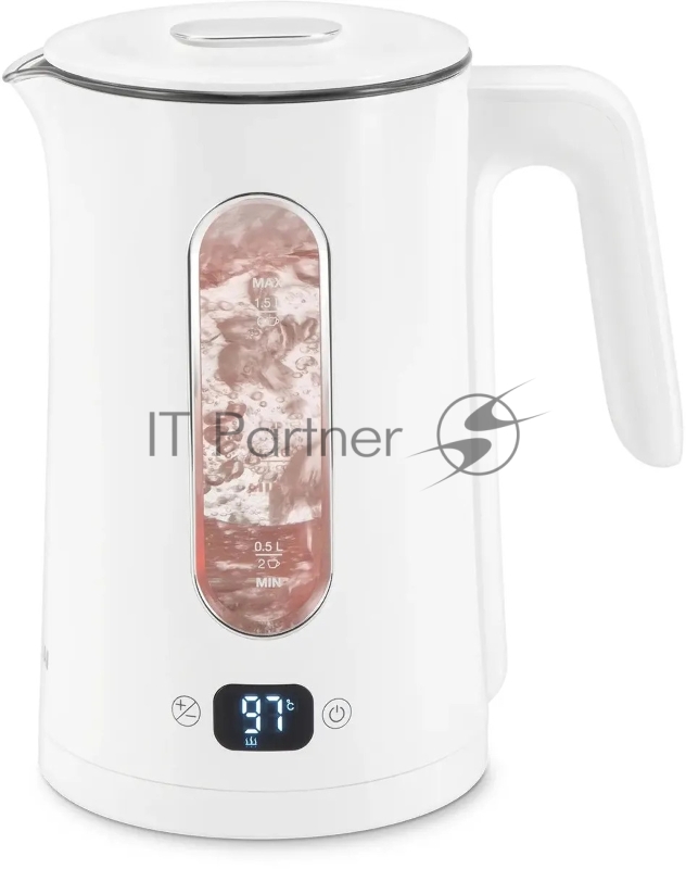 Чайник электрический Hyundai HYK-G5510 1.5л. 2200Вт белый/прозрачный корпус: стекло