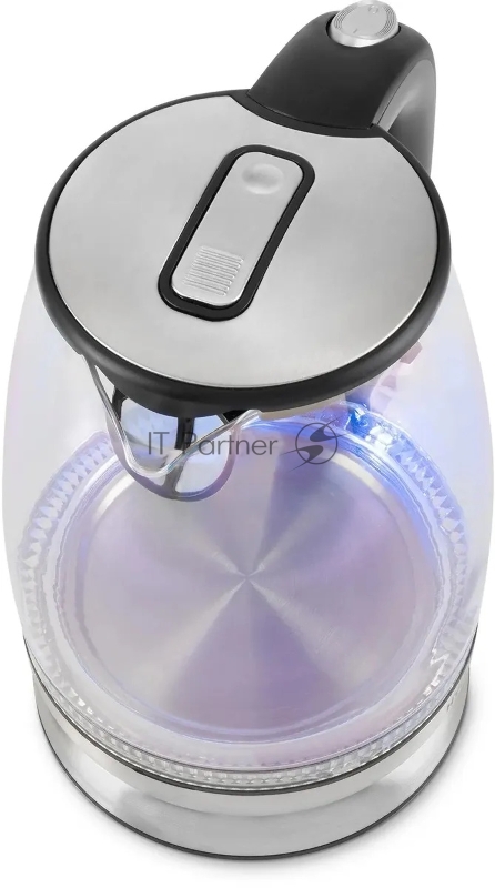 Чайник электрический Hyundai HYK-G8800 1.7л. 2200Вт черный/серебристый корпус: стекло