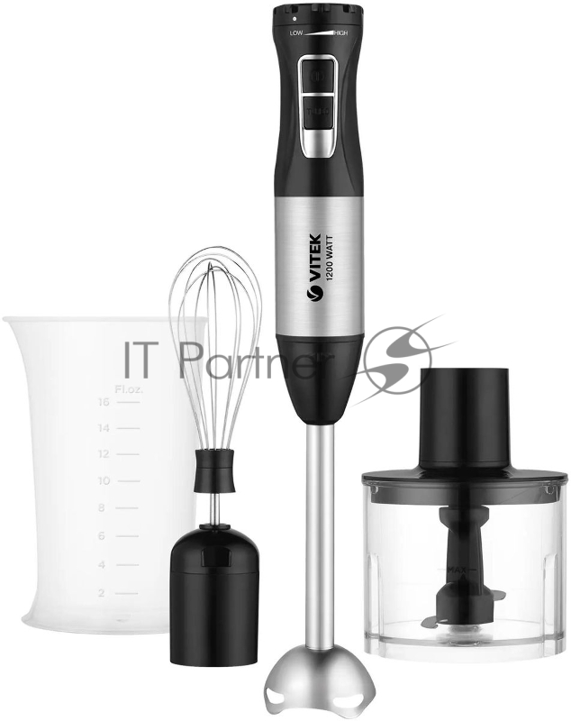 Блендер погружной Vitek VT-1469 черный/серебристый 1200Вт