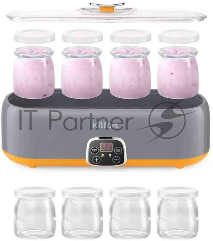 Йогуртница Kitfort КТ-6040 20Вт 8б. 200мл упр.:электрон. серый