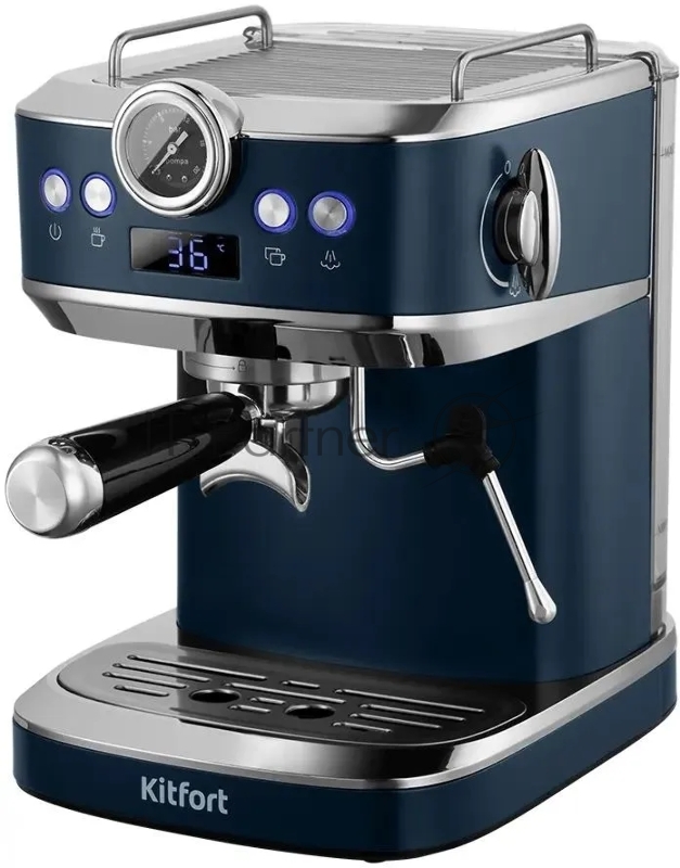 Кофеварка рожковая Kitfort КТ-7429 1360Вт синий/нержавеющая сталь