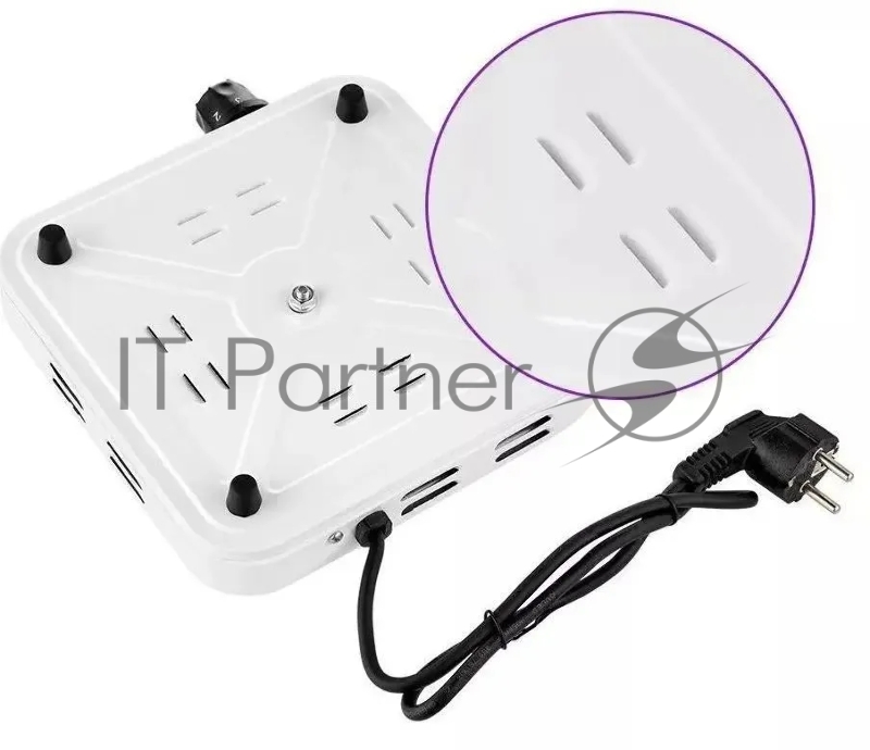 Плита Электрическая Kitfort КТ-175 белый нержавеющая сталь (настольная)