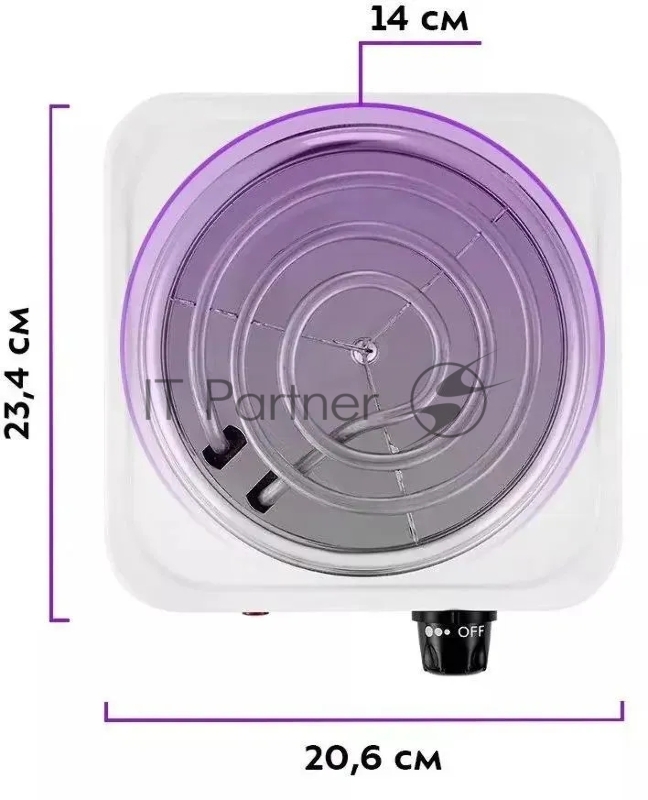 Плита Электрическая Kitfort КТ-175 белый нержавеющая сталь (настольная)