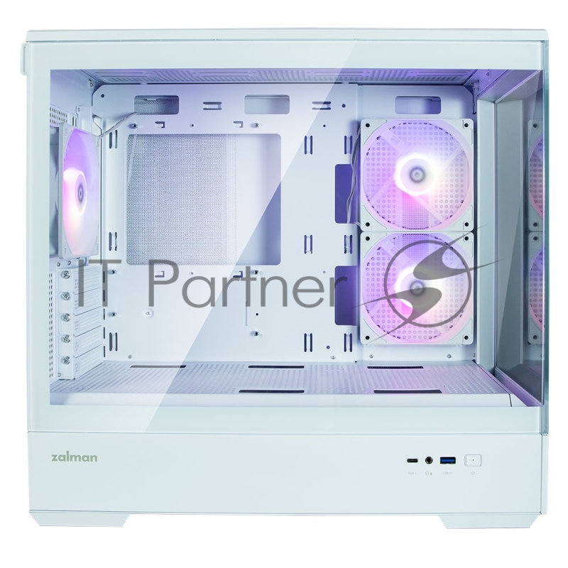Корпус MiniTower Zalman P30 White (mATX, без БП, ARGB, USB3.2 Type-A + USB3.2 Type-C) (Zalman P30 White)