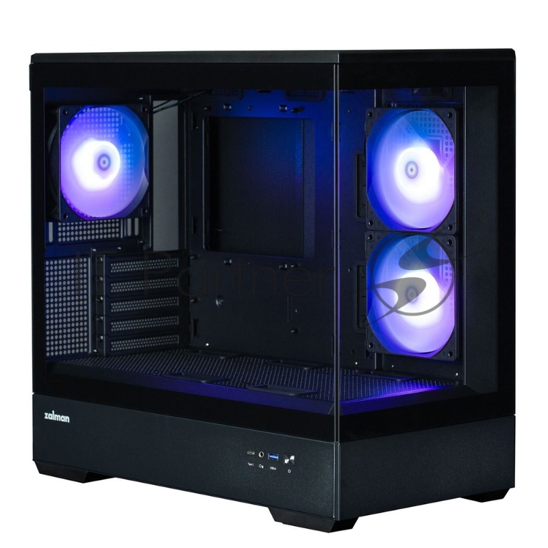 Корпус MiniTower Zalman P30 Black (mATX, без БП, ARGB, USB3.2 Type-A + USB3.2 Type-C) (Zalman P30)