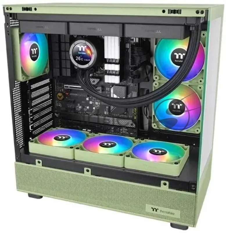 Вентилятор для корпуса Thermaltake CT140 Sync Matcha ARGB 140х140x25 зеленый 4-pin 30.5дБ (упак.:2шт) (CL-F203-PL14MG-A) Ret