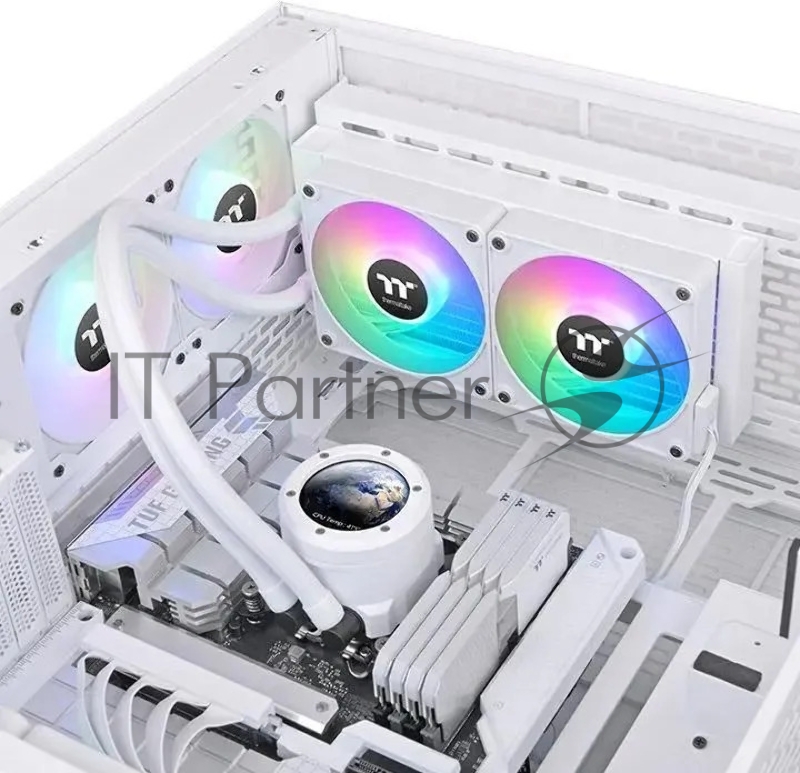 Система водяного охлаждения Thermaltake TH240 V2 Ultra EX Snow ARGB Soc-AM5/AM4/1151/1200/1700 белый 4-pin 28.5dB Al+Cu LCD Ret (CL-W425-PL12SW-A)