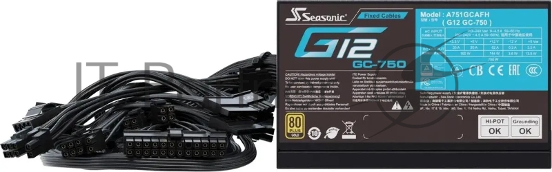 Блок питания Seasonic ATX 750W G12 GC-750 80+ gold (20+4pin) APFC 120mm fan 6xSATA RTL