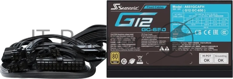 Блок питания Seasonic ATX 650W G12 GC-650 80+ gold (20+4pin) APFC 120mm fan 6xSATA RTL