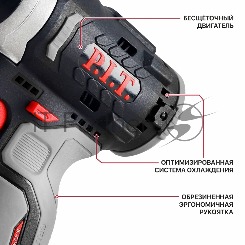 Винтоверт P.I.T. PSD12K-120A SOLO аккум. патрон:шестигр.1/4 (PSD12K-120A) серый
