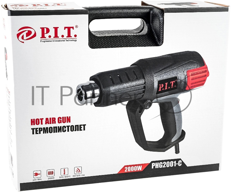 Технический фен P.I.T. PHG2001-C темп.350/550С черный