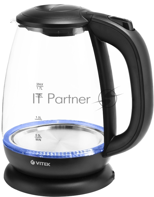 Чайник электрический Vitek VT-7060 прозрачный/черный 1.7л. 2200Вт