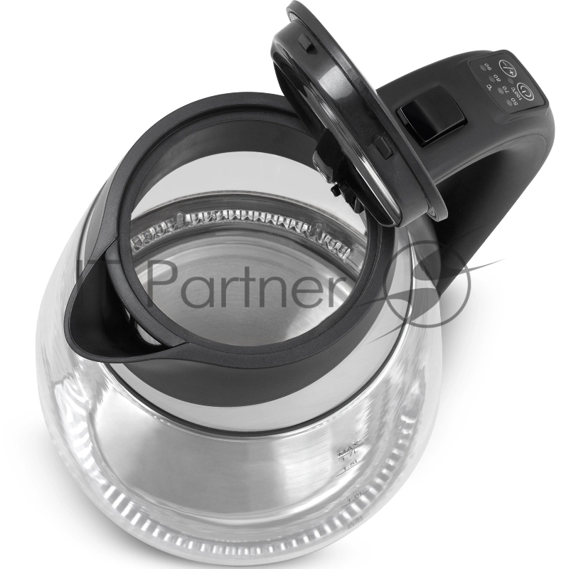 Чайник электрический Vitek VT-1177 1.7л. 2200Вт серебристый/черный корпус: стекло/металл/пластик