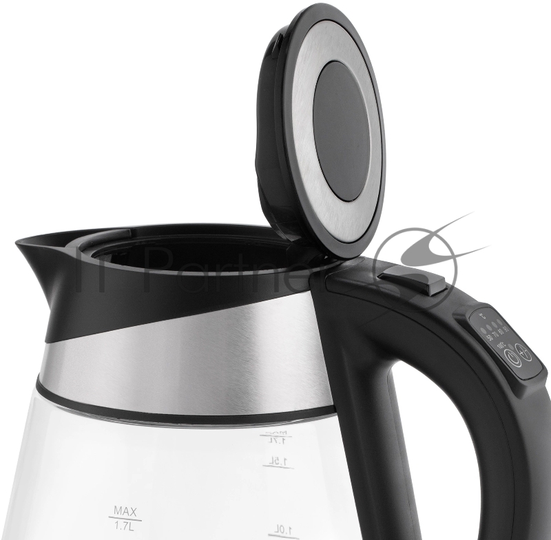 Чайник электрический Vitek VT-1177 1.7л. 2200Вт серебристый/черный корпус: стекло/металл/пластик
