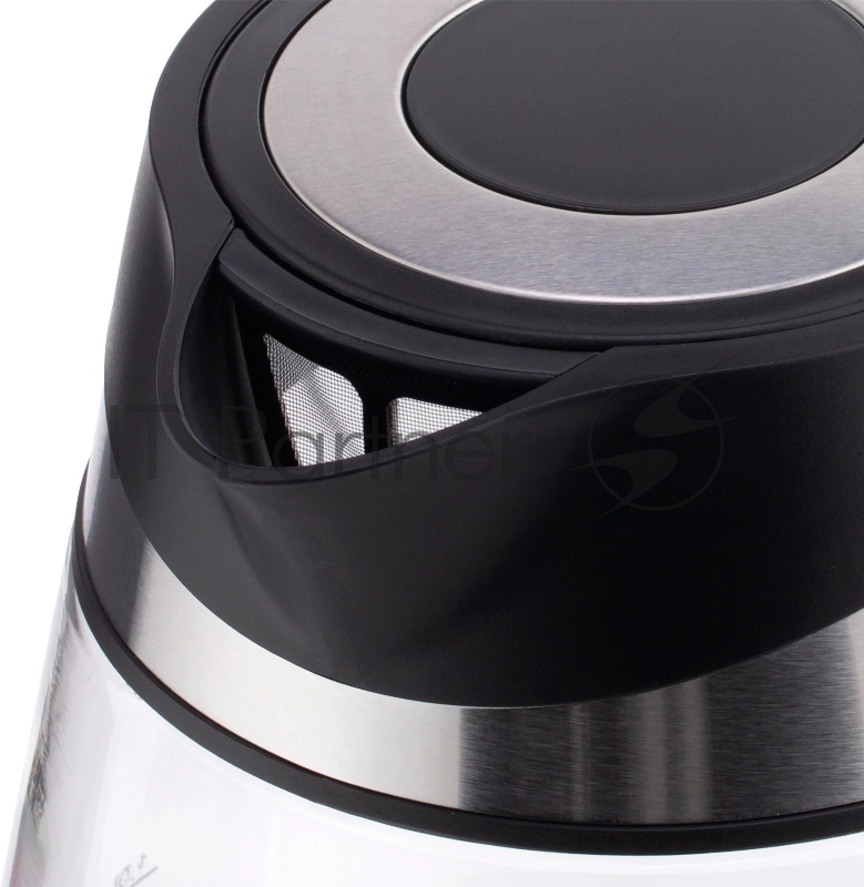 Чайник электрический Vitek VT-1177 1.7л. 2200Вт серебристый/черный корпус: стекло/металл/пластик