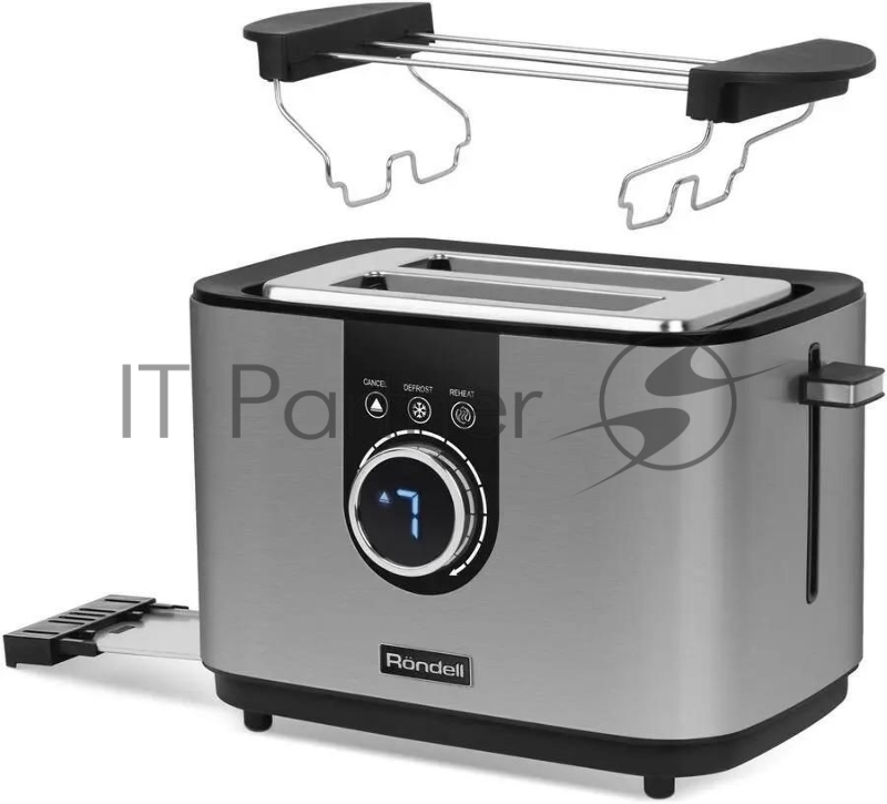 Тостер Rondell RDE-1200, 1000Вт, серебристый