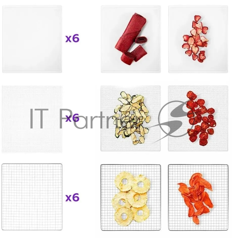 Сушка для фруктов и овощей Kitfort КТ-1964 18под. 600Вт черный