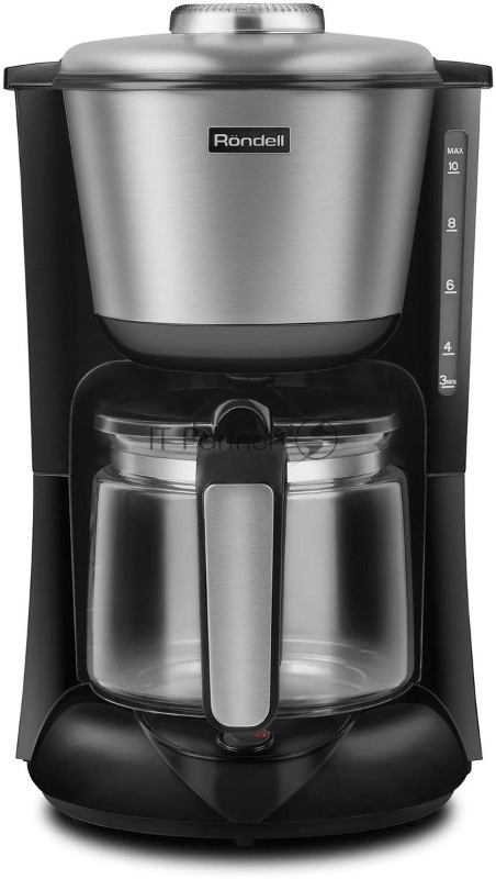 Кофеварка капельная Rondell 1100-RE-01, 1000Вт, серебристый/черный