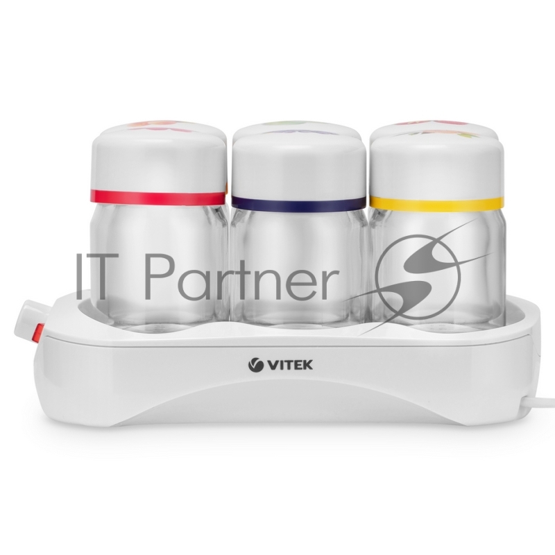 Йогуртница Vitek VT- 2600 W Мощность 24Вт. Количество баночек 6шт. Материал баночек для йогурта стекло. Емкость баночки для йогурта 165мл. Световая индикация. Таймер.