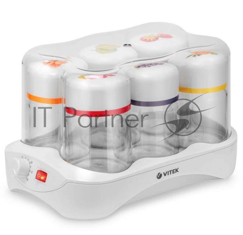 Йогуртница Vitek VT- 2600 W Мощность 24Вт. Количество баночек 6шт. Материал баночек для йогурта стекло. Емкость баночки для йогурта 165мл. Световая индикация. Таймер.