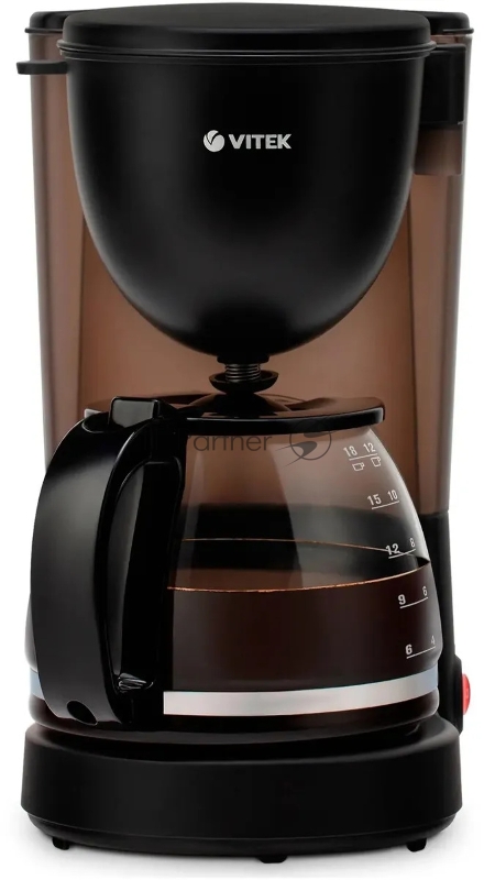Кофеварка капельная Vitek Prive VT-8380 черный, молотый кофе, 1.25 л, 600 Вт