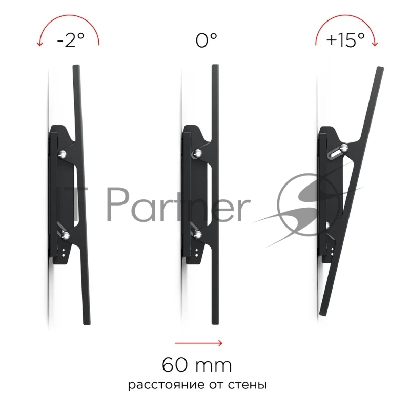 Кронштейн для телевизора Holder LCD-T8602-B черный 55-100 макс.75кг настенный наклон
