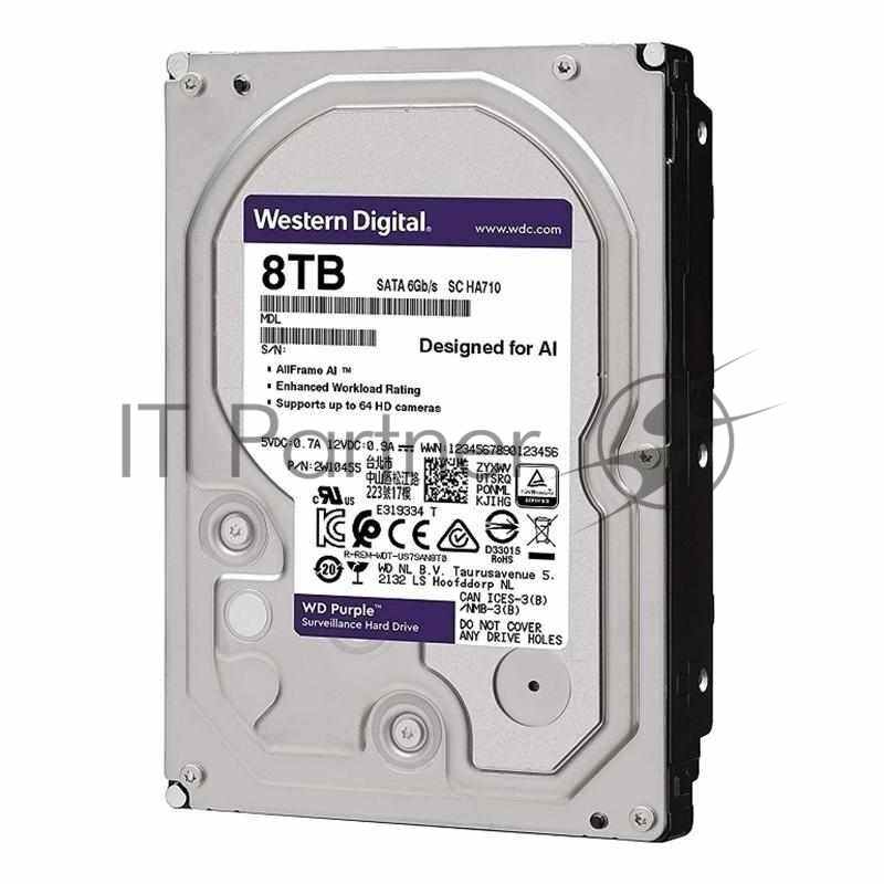 Жесткий диск HDD Western Digital Surveillance Purple Pro8TB 7200rpm SATA-III 256Mb 3.5