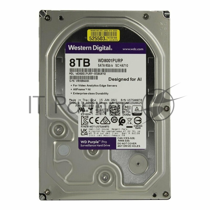 Жесткий диск HDD Western Digital Surveillance Purple Pro8TB 7200rpm SATA-III 256Mb 3.5