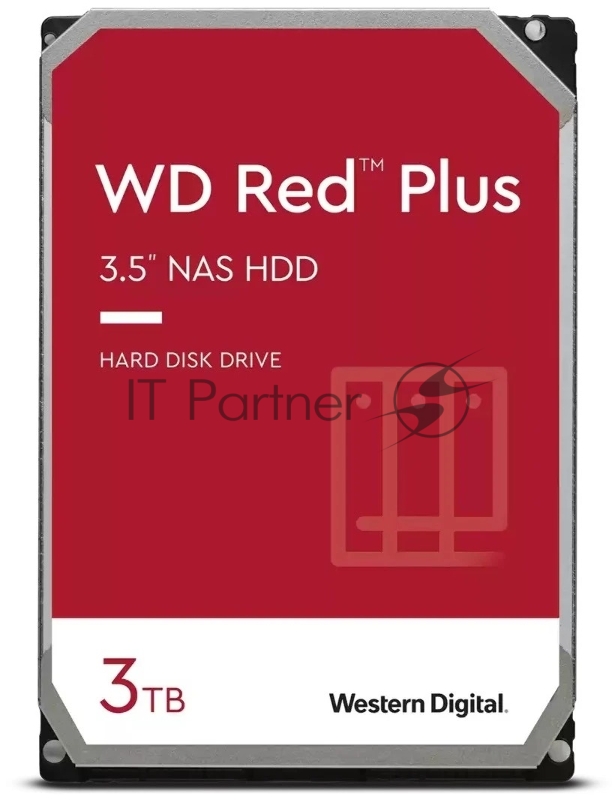 Жесткий диск HDD Western Digital NAS Red Plus 3TB 5400rpm SATA-III 256Mb 3.5