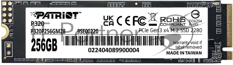 Накопитель SSD Patriot PCIe 3.0 x4 256GB P320P256GM28 P320 M.2 2280