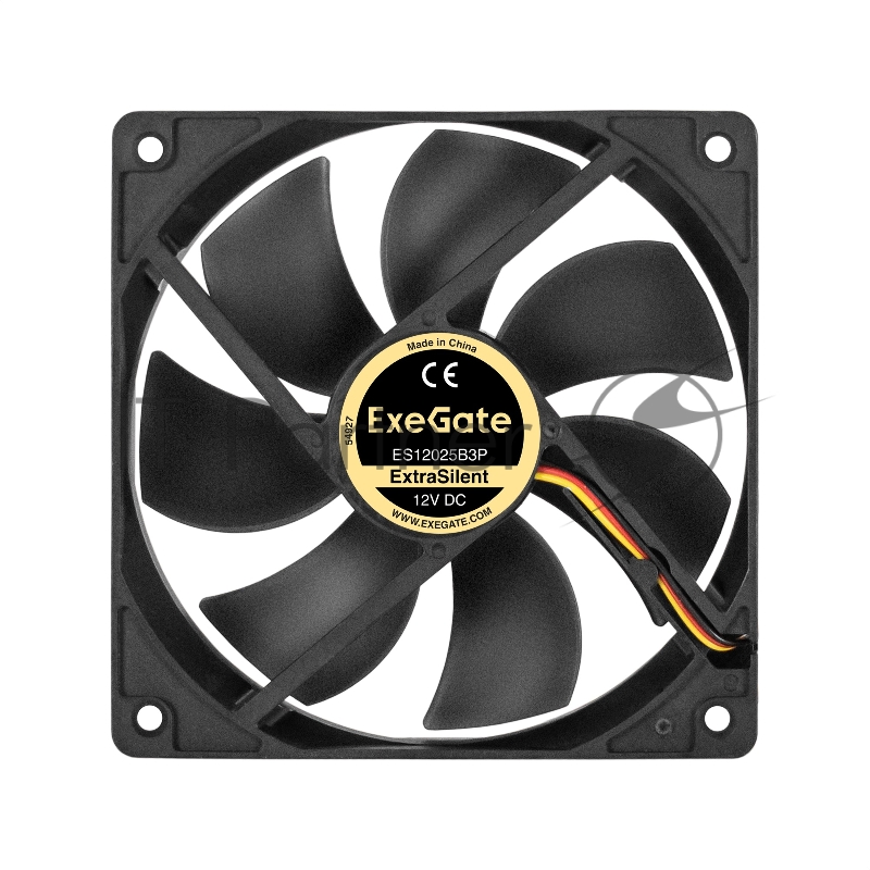 Вентилятор 12В DC ExeGate ExtraSilent ES12025B3P (120x120x25 мм, 2-Ball (двойной шарикоподшипник), 3pin, 1850RPM, 30dBA)