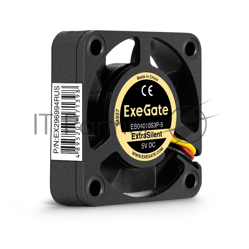 Вентилятор 5В DC ExeGate ExtraSilent ES04010S3P-5 (40x40x10 мм, Sleeve bearing (подшипник скольжения), 3pin, 4500RMP, 22dBA)