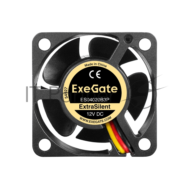 Вентилятор 12В DC ExeGate ExtraSilent ES04020B3P (40x40x20 мм, 2-Ball (двойной шарикоподшипник),3pin, 6300RPM, 28dBA)
