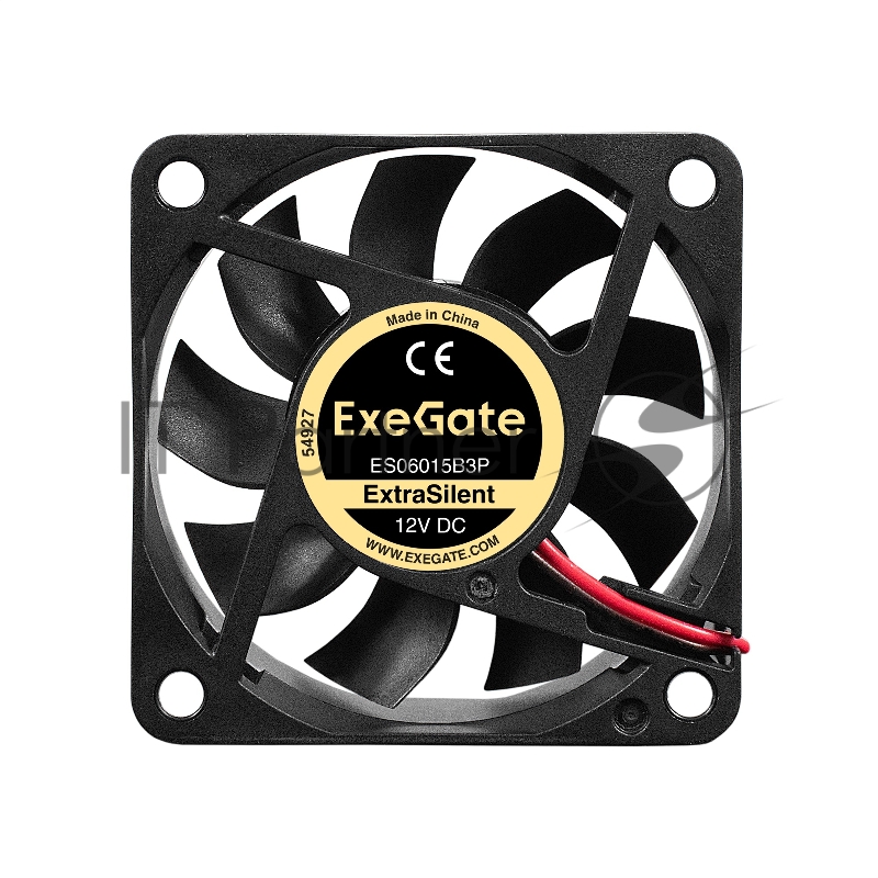 Вентилятор 12В DC ExeGate ExtraSilent ES06015B3P (60x60x15 мм, 2-Ball (двойной шарикоподшипник), 3pin, 2500RPM, 17dBA)