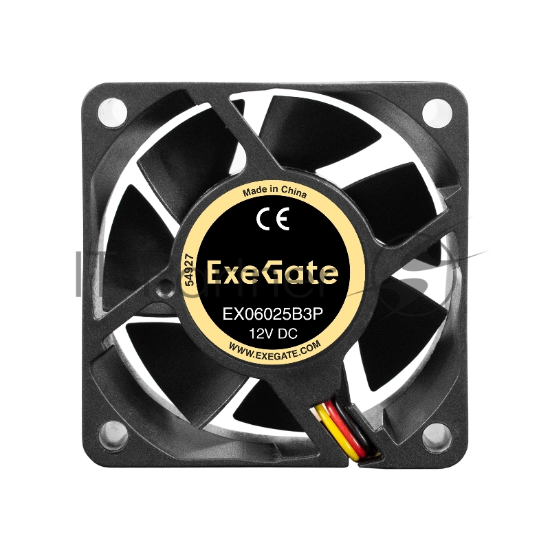 Вентилятор 12В DC ExeGate EX06025B3P (60x60x25 мм, 2-Ball (двойной шарикоподшипник), 3pin, 3500RPM, 25dBA)