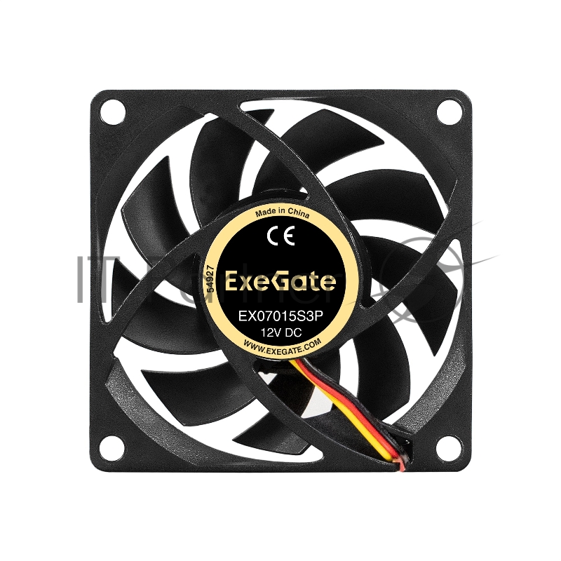 Вентилятор 12В DC ExeGate EX07015S3P (70x70x15 мм, Sleeve bearing (подшипник скольжения), 3pin, 3000RPM, 27dBA)