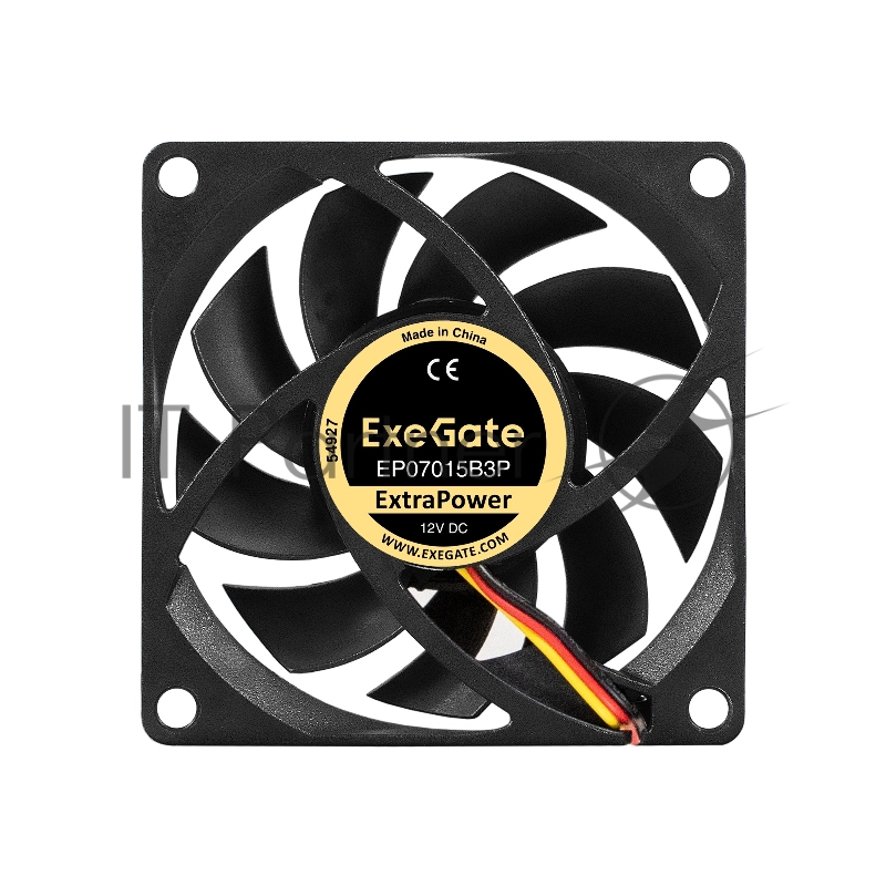 Вентилятор 12В DC ExeGate ExtraPower EP07015B3P (70x70x15 мм, 2-Ball (двойной шарикоподшипник), 3pin, 3000RPM, 28dBA)