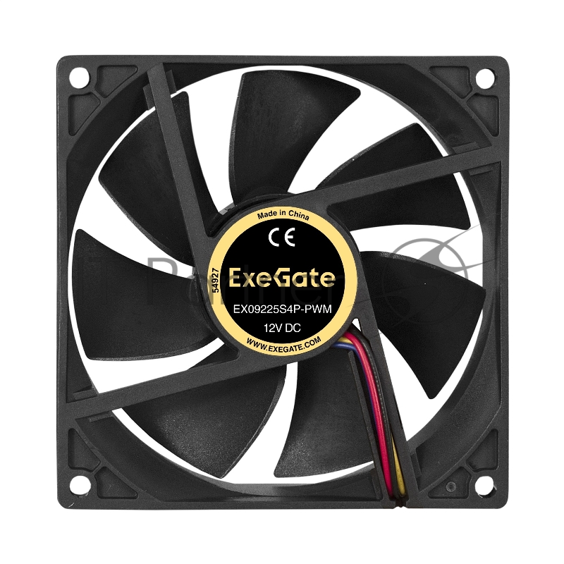 Вентилятор 12В DC ExeGate EX09225S4P-PWM (92x92x25 мм, Sleeve bearing (подшипник скольжения), 4pin, PWM, 0-2000 RPM, 0-26dBA)