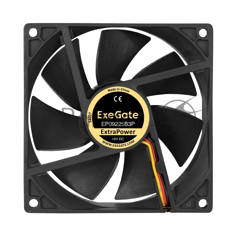 Вентилятор 12В DC ExeGate ExtraPower EP09225B3P (92x92x25 мм, 2-Ball (двойной шарикоподшипник), 3pin, 2500RPM, 32dBA)