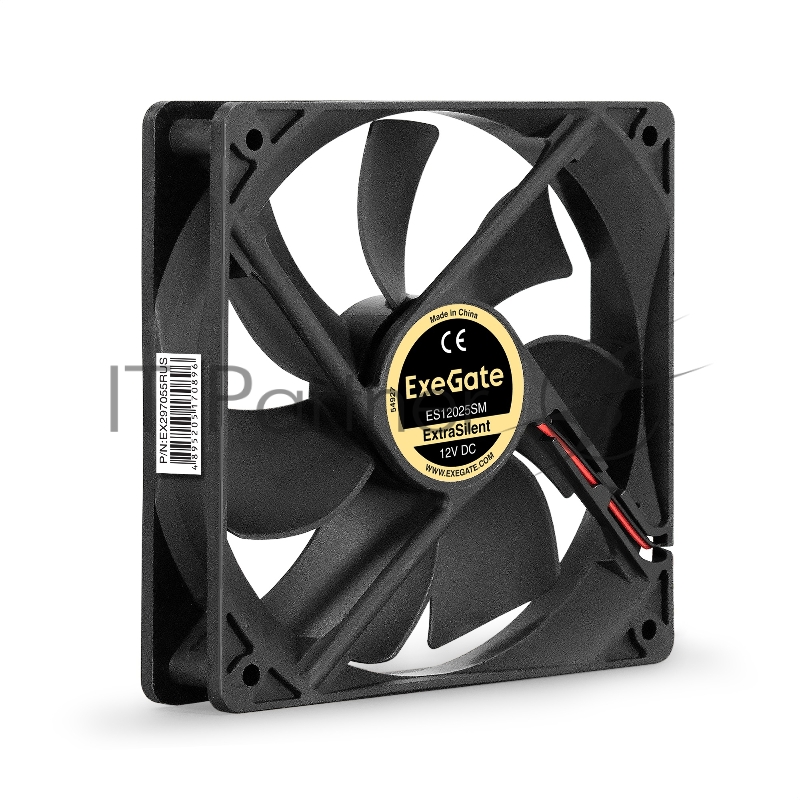 Вентилятор 12В DC ExeGate ExtraSilent ES12025SM (120x120x25 мм, Sleeve bearing (подшипник скольжения), Molex, 1400RPM, 24dBA)