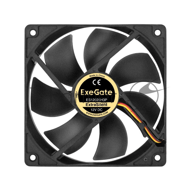 Вентилятор 12В DC ExeGate ExtraSilent ES12025H3P (120x120x25 мм, Hydraulic bearing (гидродинамический), 3pin, 1450RPM, 24dBA)