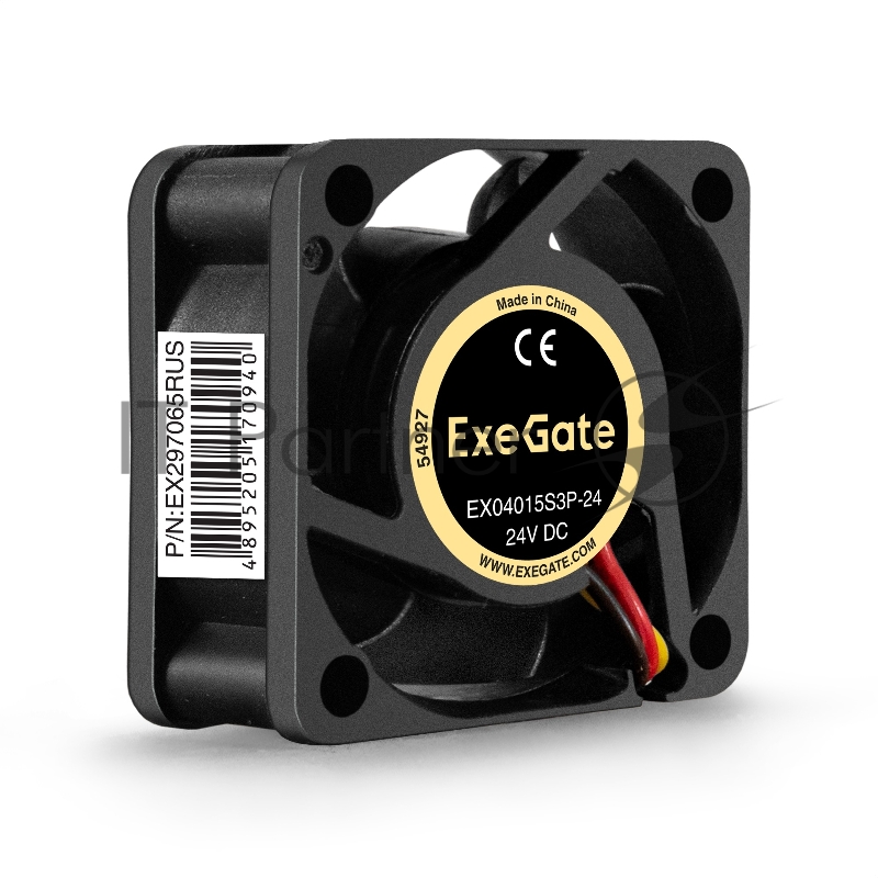 Вентилятор 24В DC ExeGate EX04015S3P-24 (40x40x15 мм, Sleeve bearing (подшипник скольжения), 3pin, 7500RMP, 32,6dBA)