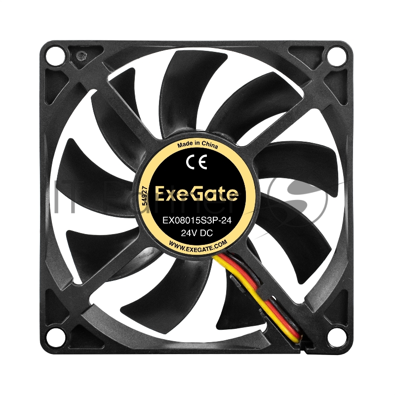 Вентилятор 24В DC ExeGate EX08015S3P-24 (80x80x15 мм, Sleeve bearing (подшипник скольжения), 3pin, 2500RMP, 30,1dBA)