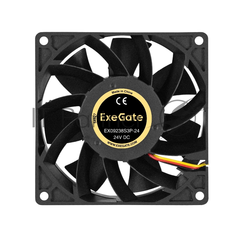 Вентилятор 24В DC ExeGate EX09238S3P-24 (92x92x38 мм, Sleeve bearing (подшипник скольжения), 3pin, 4500RMP, 48,3dBA)