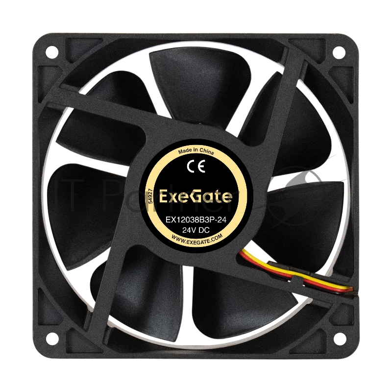 Вентилятор 24В DC ExeGate EX12038B3P-24 (120x120x38 мм, 2-Ball (двойной шарикоподшипник), 3pin, 3000RMP, 46,1dBA)